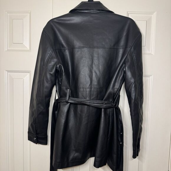 Rebecca Minkoff Women's Vegan Leather Shirt Jacket Black Size Small PRISTINE - Picture 6 of 8